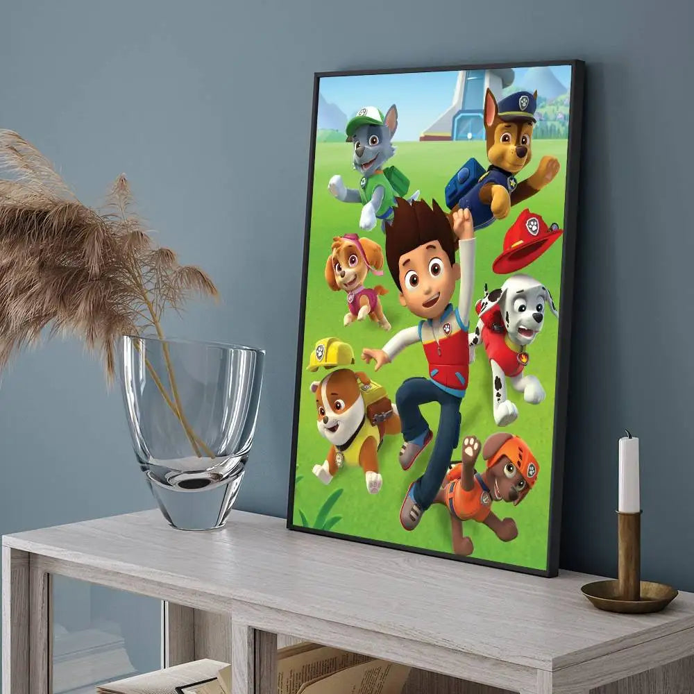 Affiche encadrée Ryder et l’Équipe Ferme avec chiots de dessin animé
