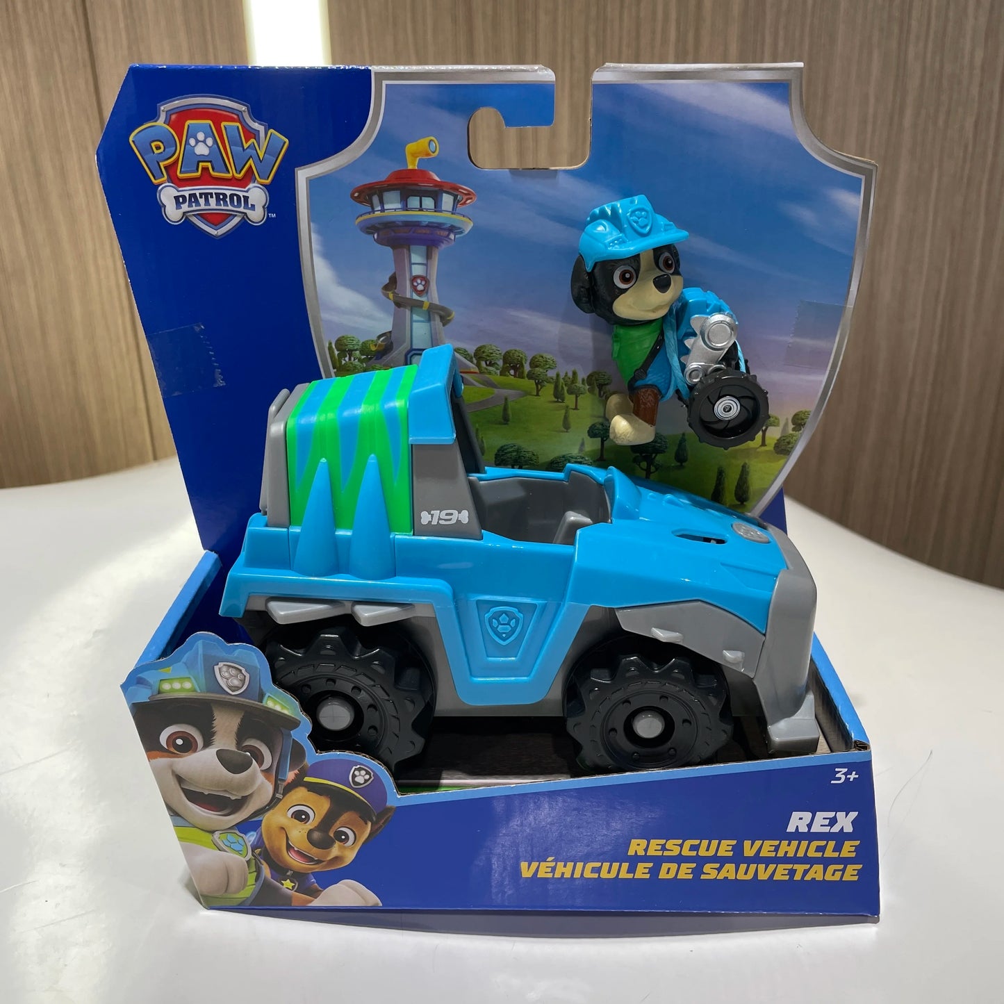 Véhicule de sauvetage Rex Pat Patrouille, véhicule bleu pour enfant en boîte