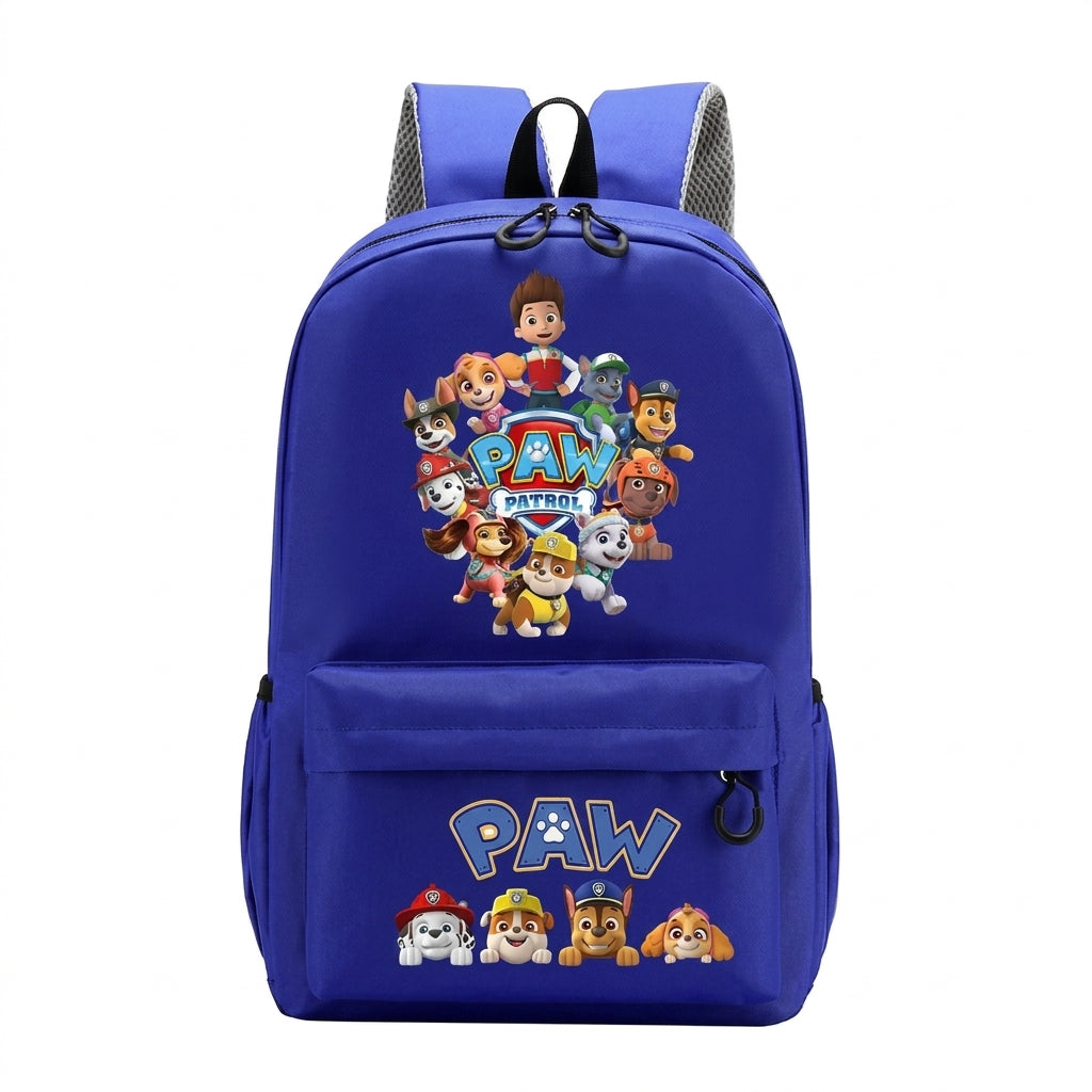 Sac à dos Pat Patrouille bleu avec motif Pat Patrol, poche zippée et bretelles