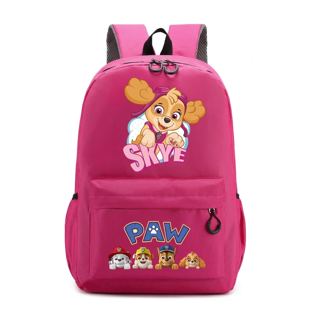 Sac à dos rose Pat Patrouille imprimé Skye, poche avant zippée
