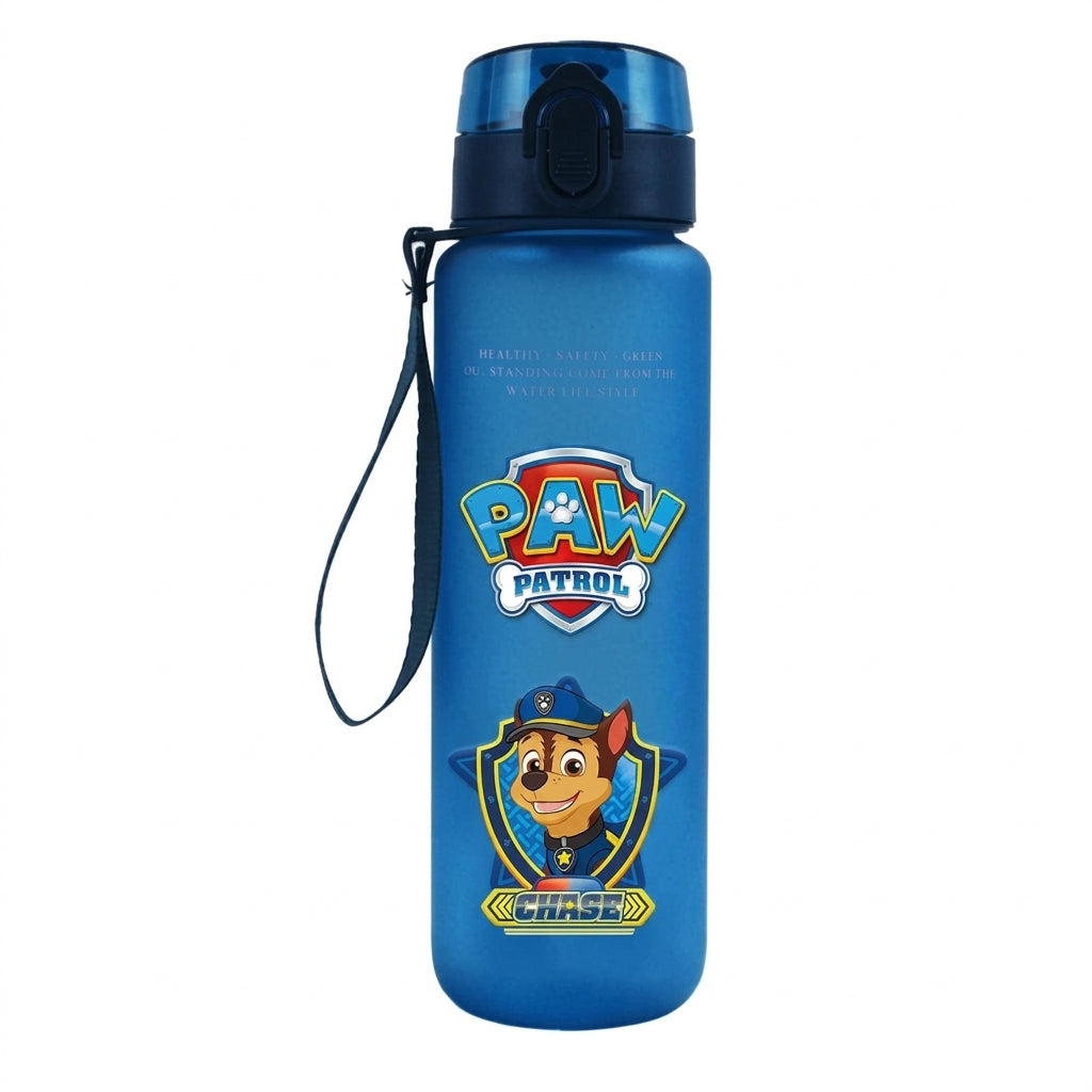 Gourde bleue 650 ml avec sangle et bouchon, motif Pat'Patrouille Chase