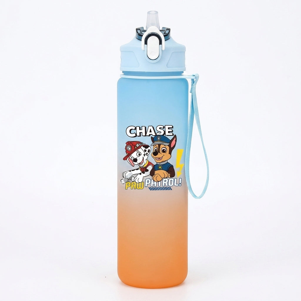 Gourde 750 ml dégradée bleu et orange, poignée et motif Chase « Pat' Patrouille »