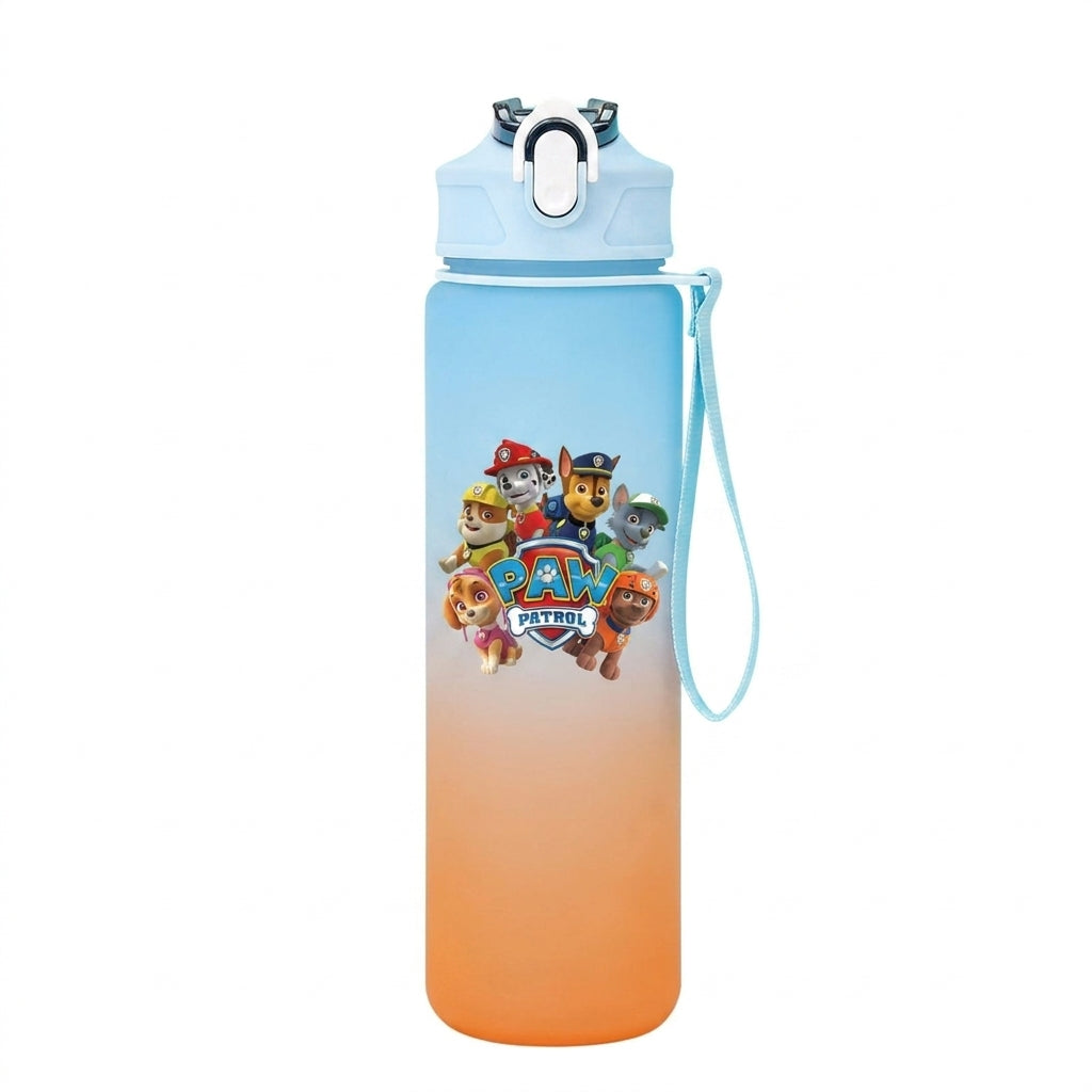 Gourde Pat Patrouille 750 ml dégradé bleu et orange, logo Pat' Pat' Patrouille au centre.