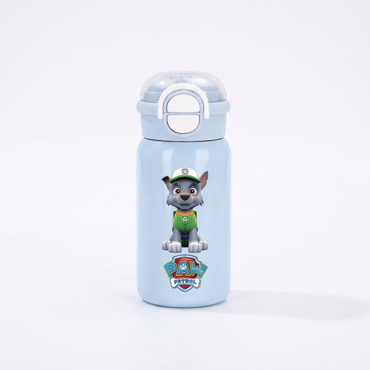 Gourde enfant bleu clair Pat Patrouille Rocky, motif chiot et logo PAW Patrol