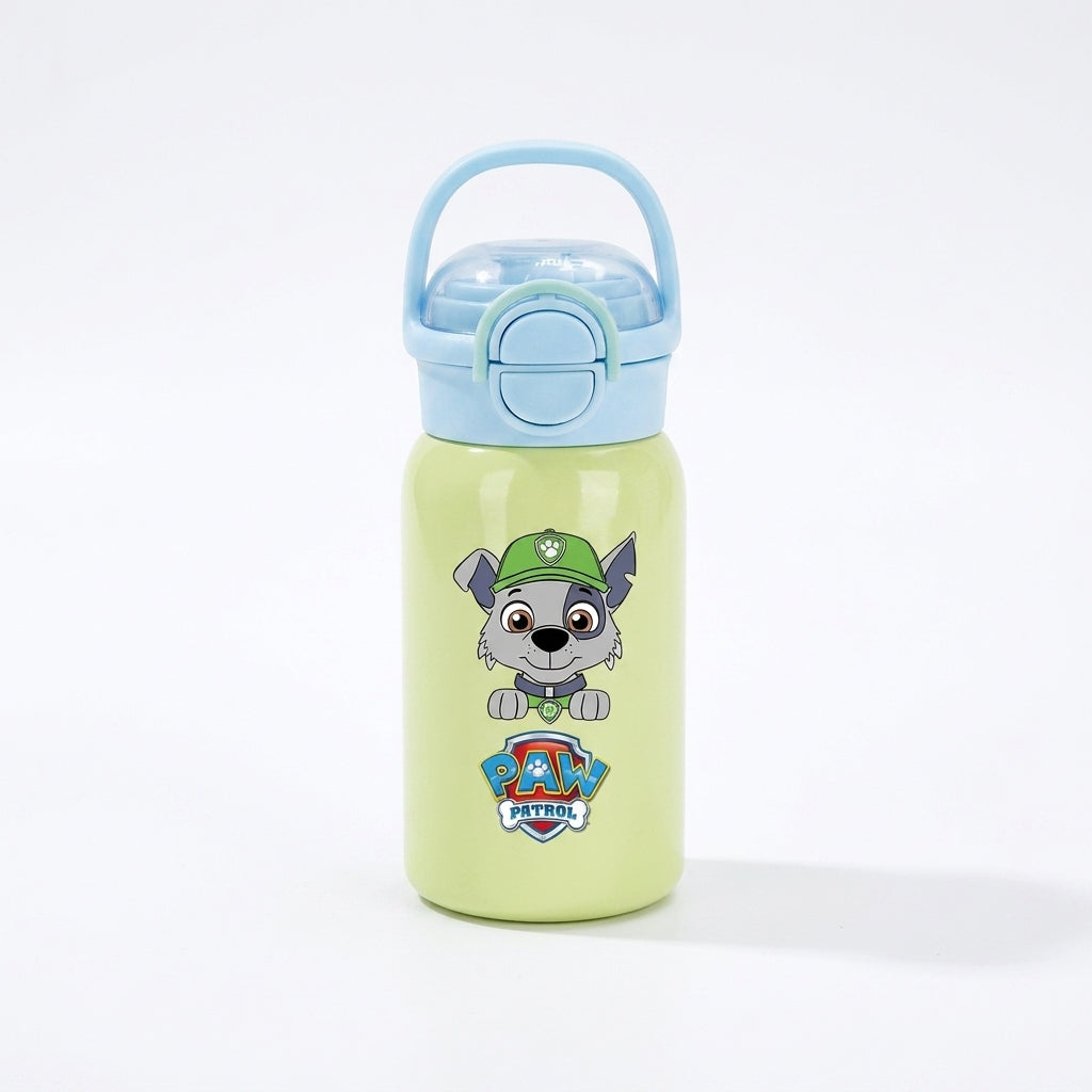 Gourde enfant vert clair Pat Patrouille Rocky, motif chiot et logo PAW Patrol