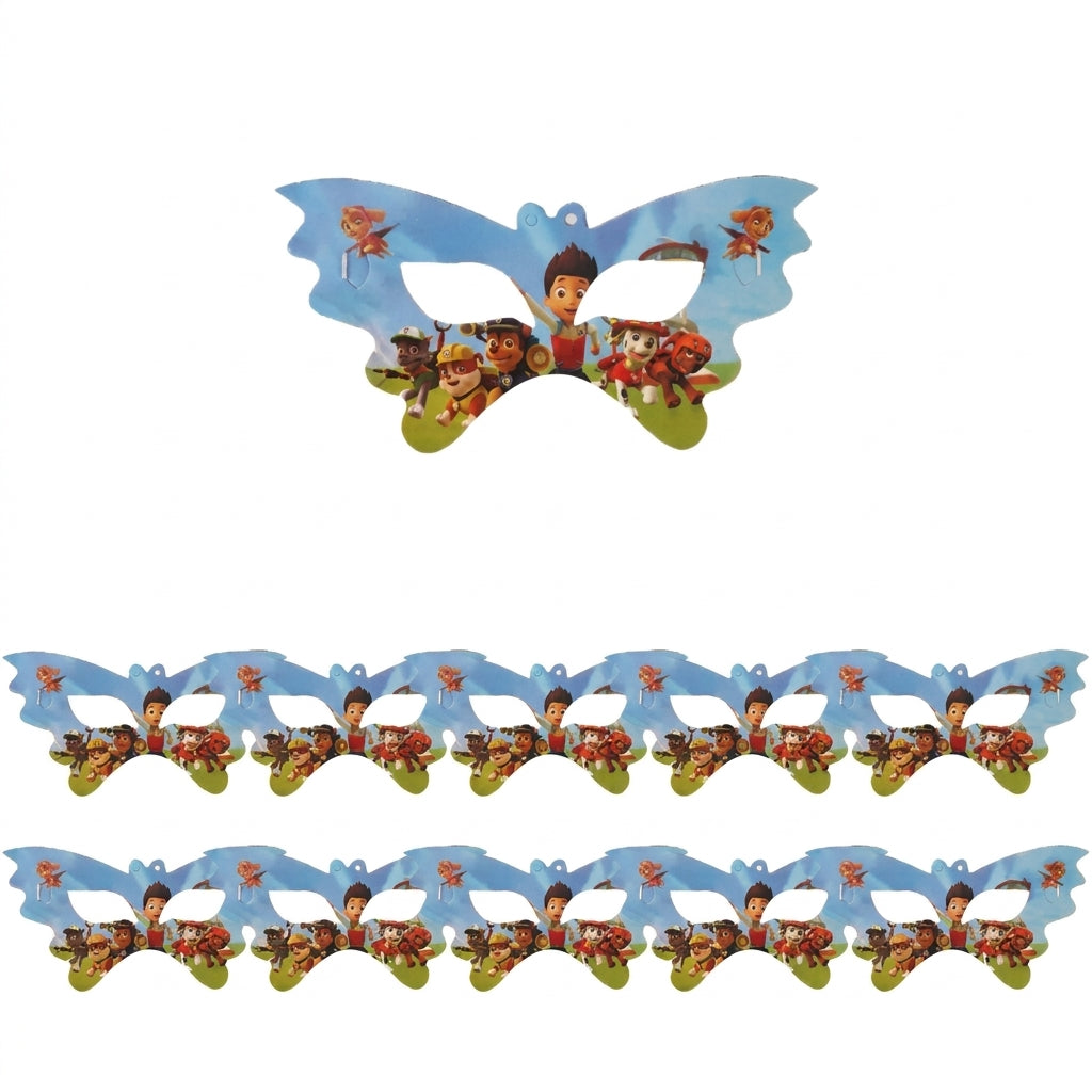 Lot de 10 masques Pat Patrouille bleus avec personnages, motif fête