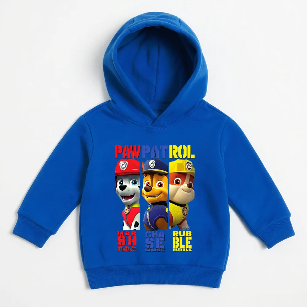 Sweat à capuche bleu avec imprimé Pat Patrouille sur le devant