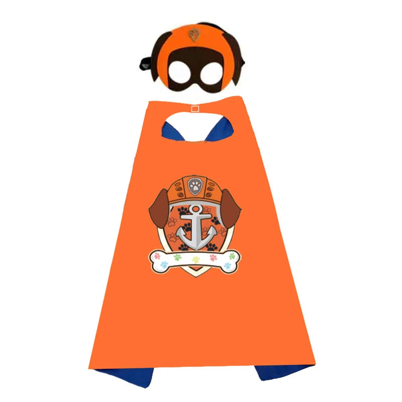 Déguisement enfant Pat' Patrouille orange motif Zuma, porté par un enfant