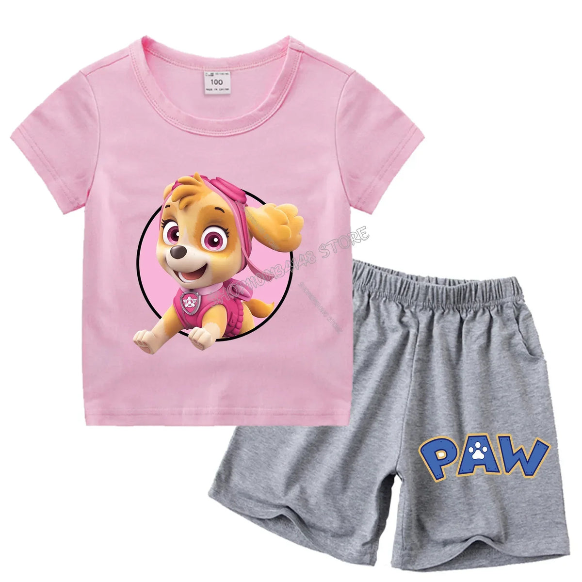 Pyjama enfant Pat' Patrouille rose motif Stella, porté par un enfant