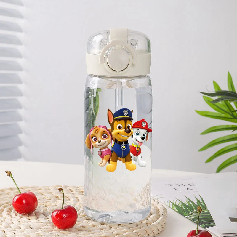 Gourde Pat' Patrouille 400 ml transparente à bec pop-up, Ruben en casque de chantier