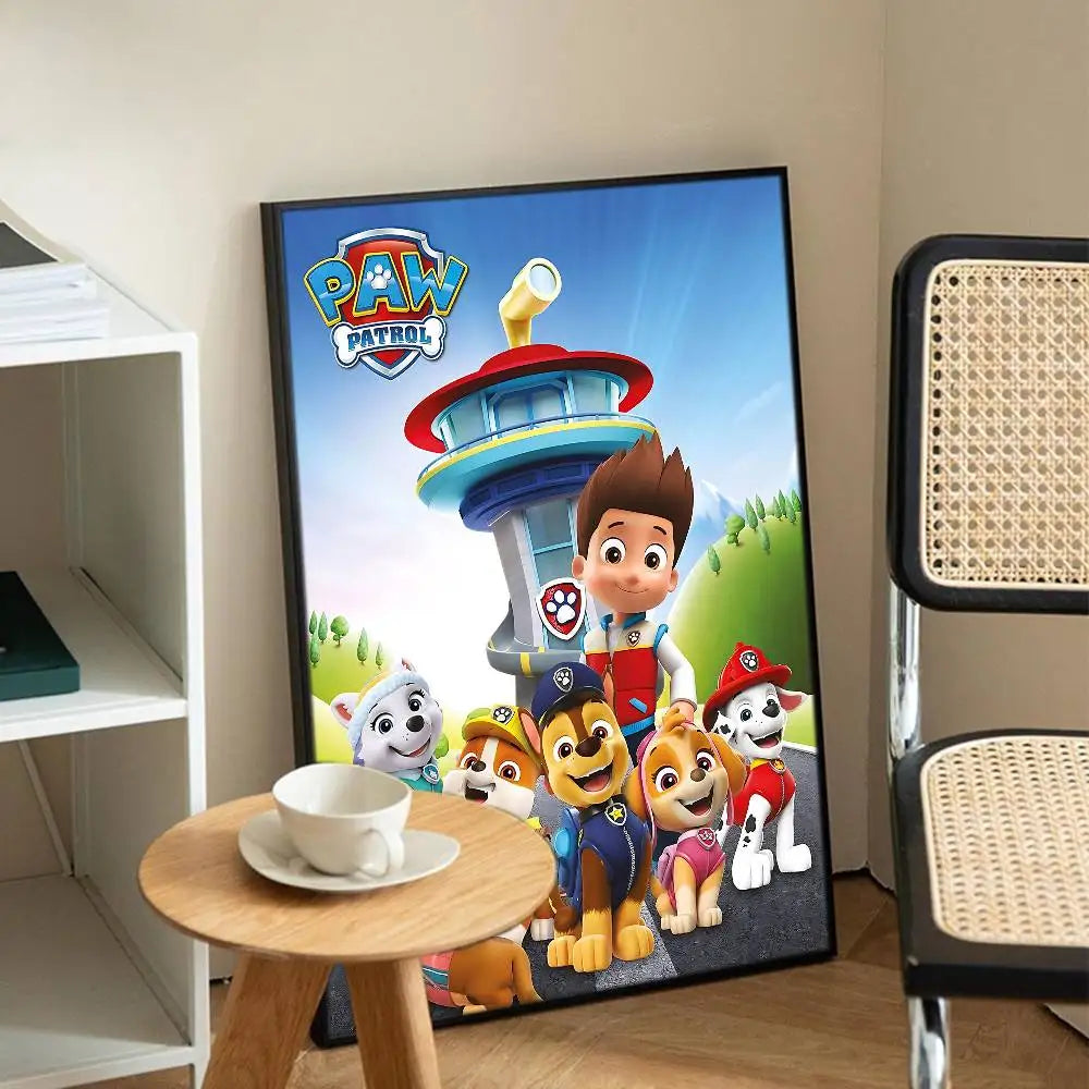 Affiche Pat Patrouille avec Ryder et ses chiots devant une tour