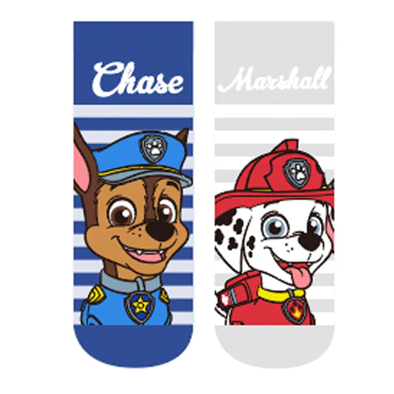 Lot de 2 chaussettes enfant Pat Patrouille : Chase bleu et Marshall blanc