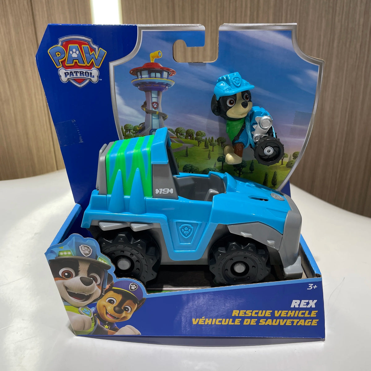 Véhicule de sauvetage Rex Pat Patrouille, véhicule bleu pour enfant en boîte