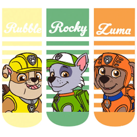 Lot de 3 paires de chaussettes enfant Pat Patrouille, motifs Rubble, Rocky et Zuma
