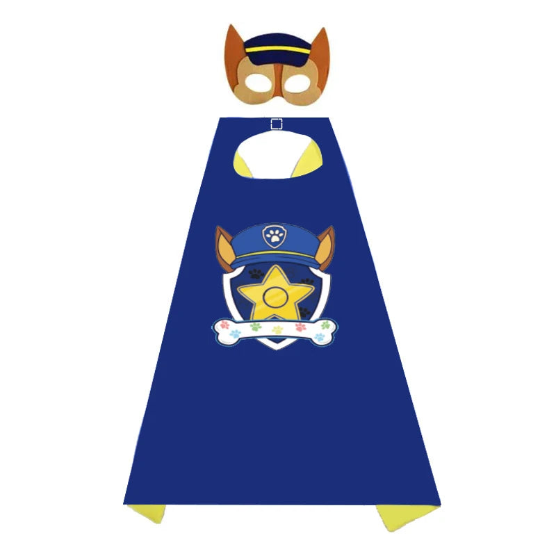 Déguisement enfant Pat' Patrouille bleu motif Chase, porté par un enfant