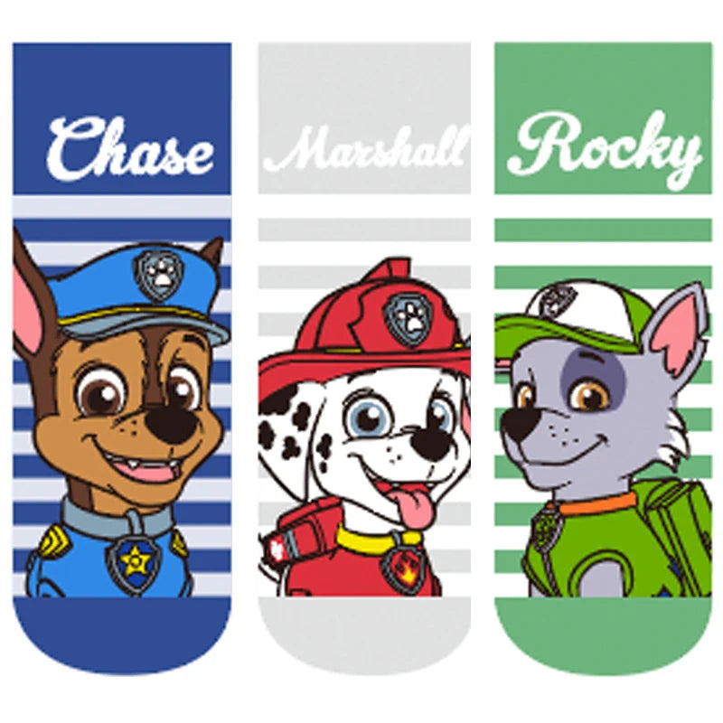 Lot de 3 chaussettes enfant : Chase bleu, Marshall rouge/blanc, Rocky vert