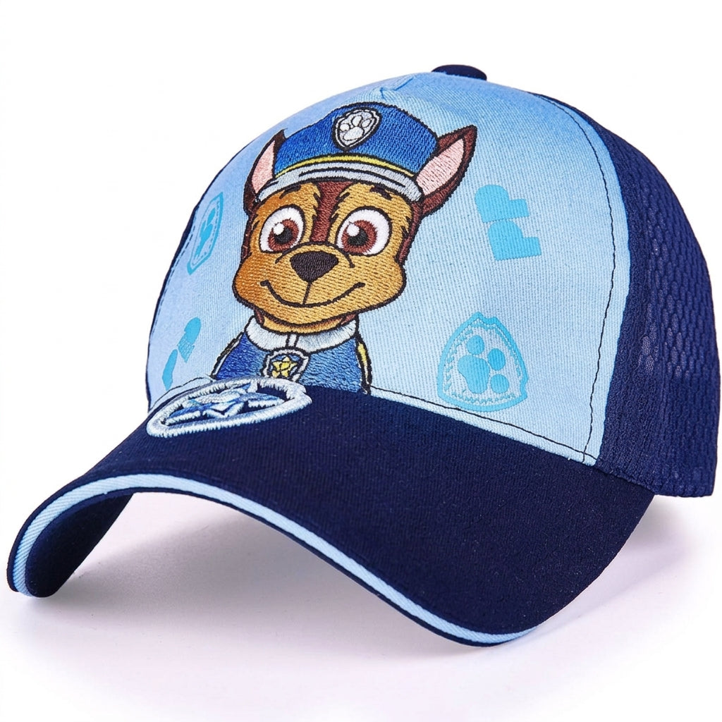 Casquette Pat' Patrouille bicolore bleu ciel et marine, Chase brodé sur le devant