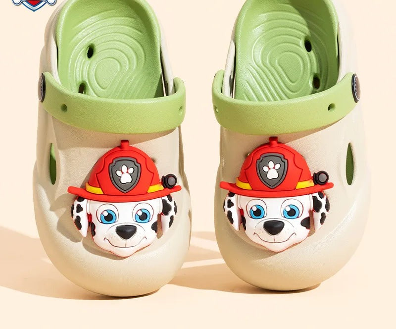 Sabots Crocs pour enfant, motif Marcus chien, vert et blanc