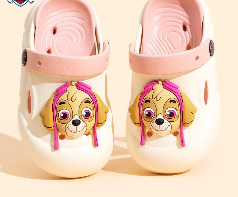 Sabots Crocs Pat Patrouille Stella rose à motif chiot, brides arrière