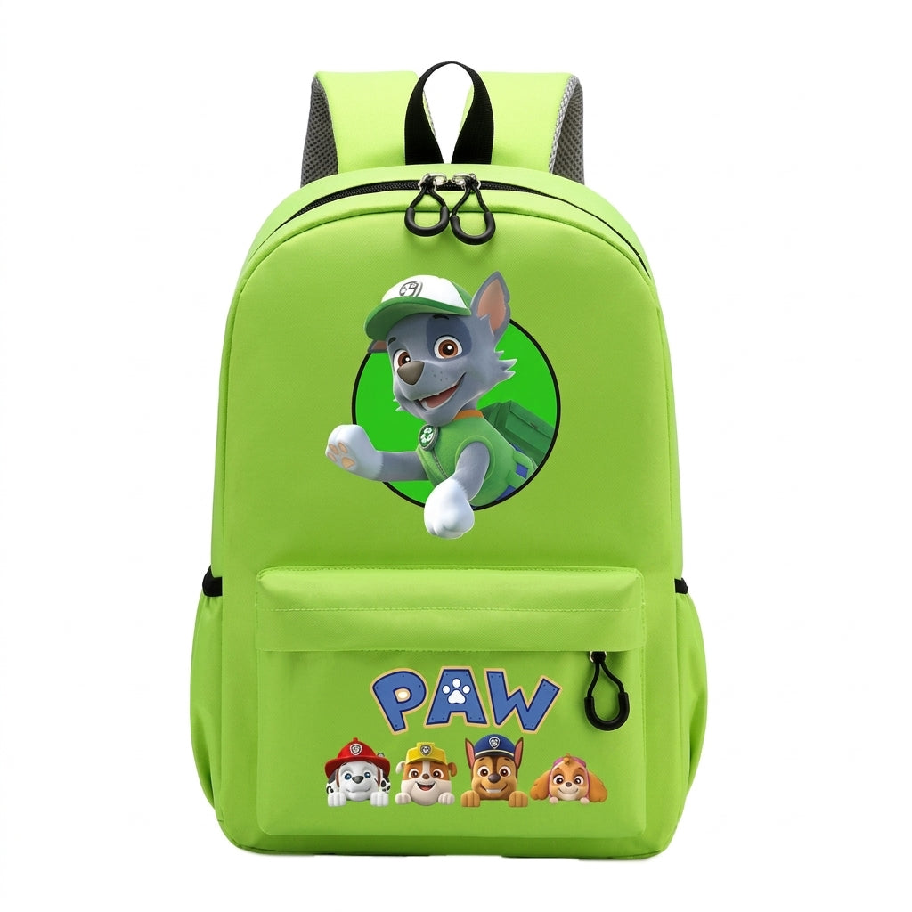 Sac à dos Pat Patrouille Rocky vert avec motif, zip et bretelles réglables